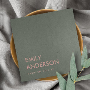 CARTE DE VISITE CARRÉ MODERNE TENDANCE SIMPLE MINIMAL FAUX SOMBRE D'ARGE