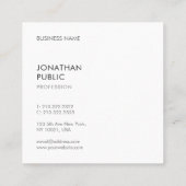 Carte De Visite Carré Moderne tendance Simple Modèle Élégant Professionn (Dos)