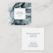 Carte De Visite Carré Moderne Turquoise Vert Abstrait peinture (Devant / Derrière)