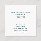 Carte De Visite Carré Moderne Turquoise Vert Abstrait peinture (Dos)