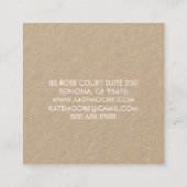 Carte De Visite Carré Moderne typographique Kraft Business Consultant (Dos)