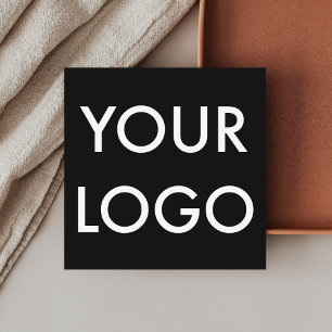 Carte De Visite Carré Modernes minimalistes ajoutent votre noir de logo