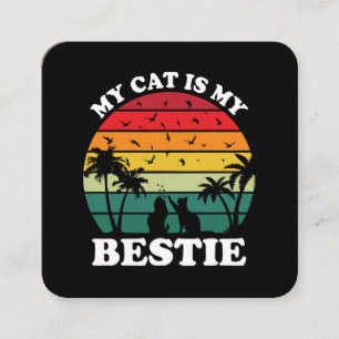 Carte De Visite Carré Mon chat est mon meilleur pote