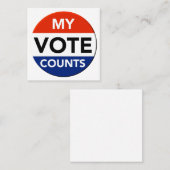 Carte De Visite Carré Mon compte de vote (Devant / Derrière)