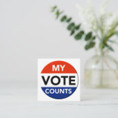 Carte De Visite Carré Mon compte de vote (Debout devant)