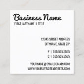 Carte De Visite Carré mon nom est (Dos)