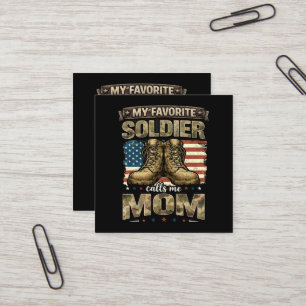 Carte De Visite Carré Mon soldat préféré m'appelle maman
