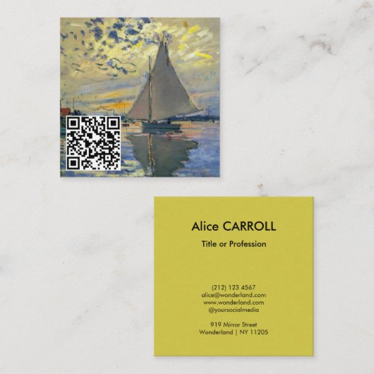 Carte De Visite Carré Monet - Voilier, Le Petit-Gennevilliers - Code QR (Devant / Derrière)
