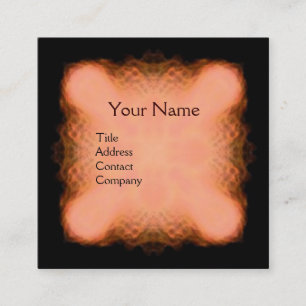 CARTE DE VISITE CARRÉ MONOGRAM ABSTRAIT CARRÉ BROWN ROUGE