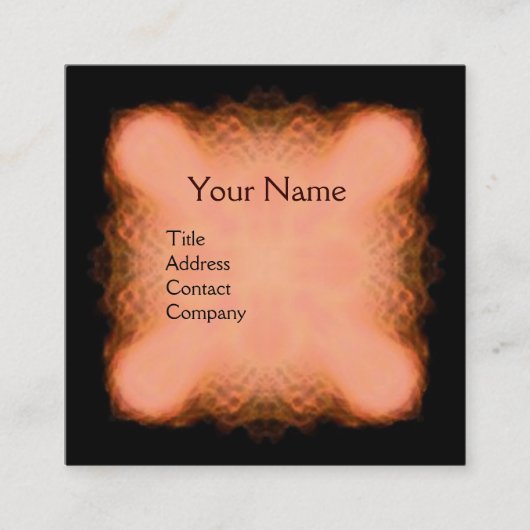 CARTE DE VISITE CARRÉ MONOGRAM ABSTRAIT CARRÉ BROWN ROUGE (Devant)