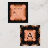 CARTE DE VISITE CARRÉ MONOGRAM ABSTRAIT CARRÉ BROWN ROUGE (Devant / Derrière)