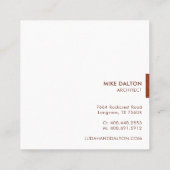 Carte De Visite Carré Monogramme à grains de bois minimes, rustiques et  (Dos)