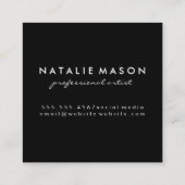 Carte De Visite Carré Monogramme Aquarelle | Art moderne (Dos)