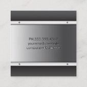 Carte De Visite Carré Monogramme Arrière - plan métallique (Dos)