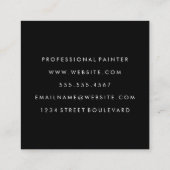 Carte De Visite Carré Monogramme avec aquarelle moderne brossé (Dos)