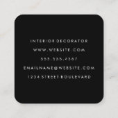 Carte De Visite Carré Monogramme avec aquarelle moderne brossé (Dos)