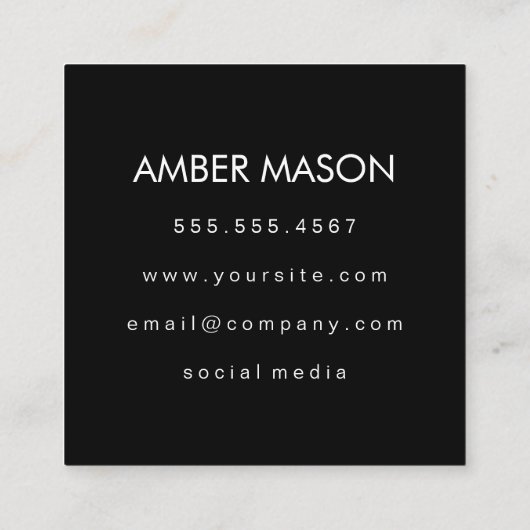 Carte De Visite Carré Monogramme avec éléments (Dos)