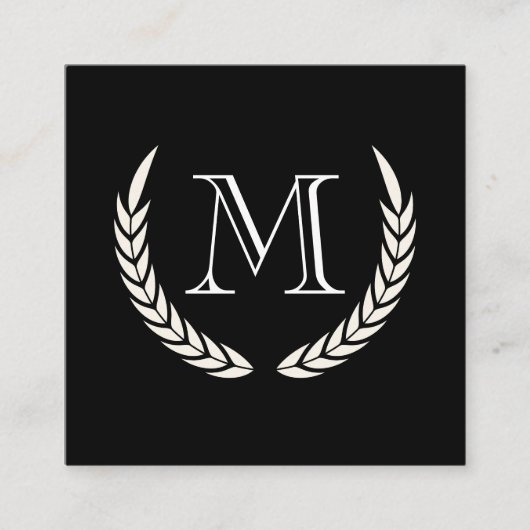Carte De Visite Carré Monogramme avec éléments (Devant)