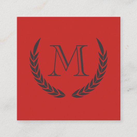 Carte De Visite Carré Monogramme avec éléments (Devant)