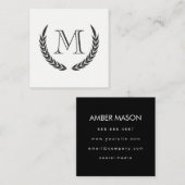 Carte De Visite Carré Monogramme avec éléments (Devant / Derrière)