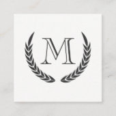 Carte De Visite Carré Monogramme avec éléments (Devant)