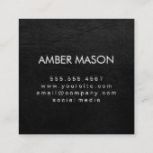 Carte De Visite Carré Monogramme avec Eléments Luxe Faux Cuir (Dos)