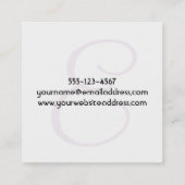 Carte De Visite Carré Monogramme avec le mandala texturisé et (Dos)