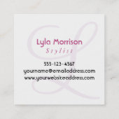 Carte De Visite Carré Monogramme avec le mandala texturisé et (Dos)