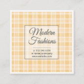 Carte De Visite Carré Monogramme avec motif flanelle (Dos)