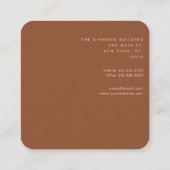 Carte De Visite Carré Monogramme beige Terracotta Points Brown Imprimer (Dos)