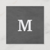 Carte De Visite Carré Monogramme blanc gris élégant professionnel (Devant)