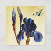 Carte De Visite Carré Monogramme BLUE IRIS (Dos)