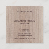 Carte De Visite Carré Monogramme Bois Board Semblent Élégant Texte Perdu (Dos)