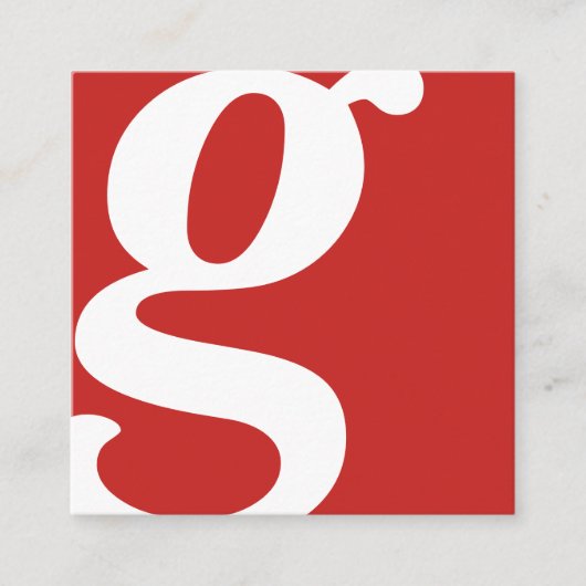 Carte De Visite Carré monogramme carré rouge (Devant)
