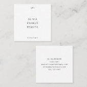 Carte De Visite Carré Monogramme chic et minimal| Noir et blanc (Devant / Derrière)