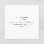 Carte De Visite Carré Monogramme chic et minimal| Noir et blanc (Dos)