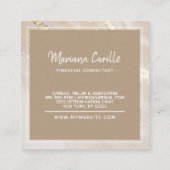 Carte De Visite Carré Monogramme Chic Gold Foil Marble (Dos)