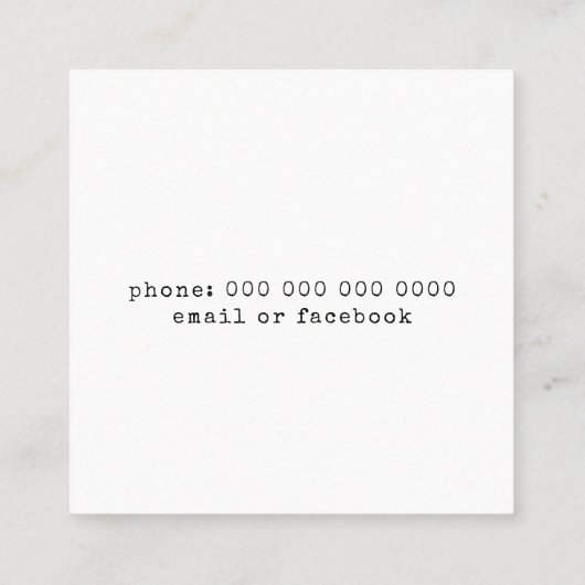 Carte De Visite Carré Monogramme circulaire (Dos)