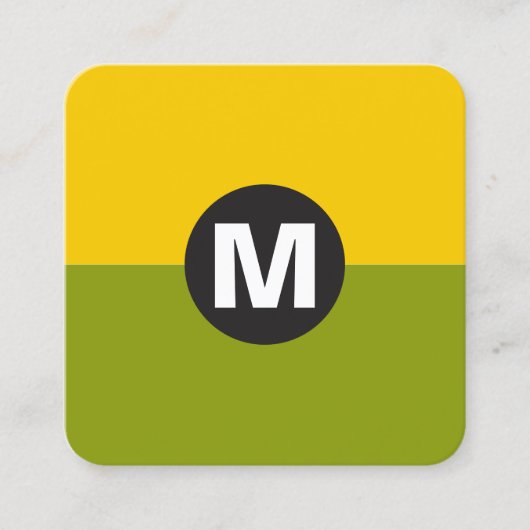 Carte De Visite Carré Monogramme circulaire - Deux tons 02 (Devant)