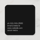 Carte De Visite Carré Monogramme classique or brossé avec noir (Dos)