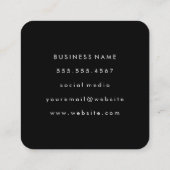 Carte De Visite Carré Monogramme classique rose avec texte en arc (Dos)