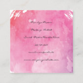 Carte De Visite Carré Monogramme couleur eau rose (Dos)