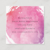 Carte De Visite Carré Monogramme couleur eau rose (Dos)