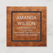 Carte De Visite Carré Monogramme | Cuir Brown (Dos)