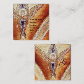 CARTE DE VISITE CARRÉ MONOGRAMME D'ANGE MOSAIC (Devant / Derrière)