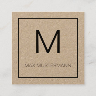 Carte De Visite Carré monogramme de Black and White