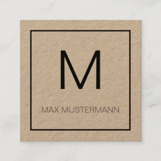 Carte De Visite Carré monogramme de Black and White