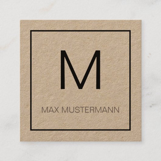 Carte De Visite Carré monogramme de Black and White (Devant)