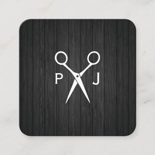 Carte De Visite Carré Monogramme de chèvres de salon (bois) (Devant)