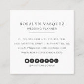 Carte De Visite Carré Monogramme de couronne de plume rustique Boho (Dos)